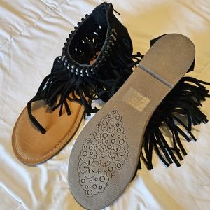 Womens fringe sandals